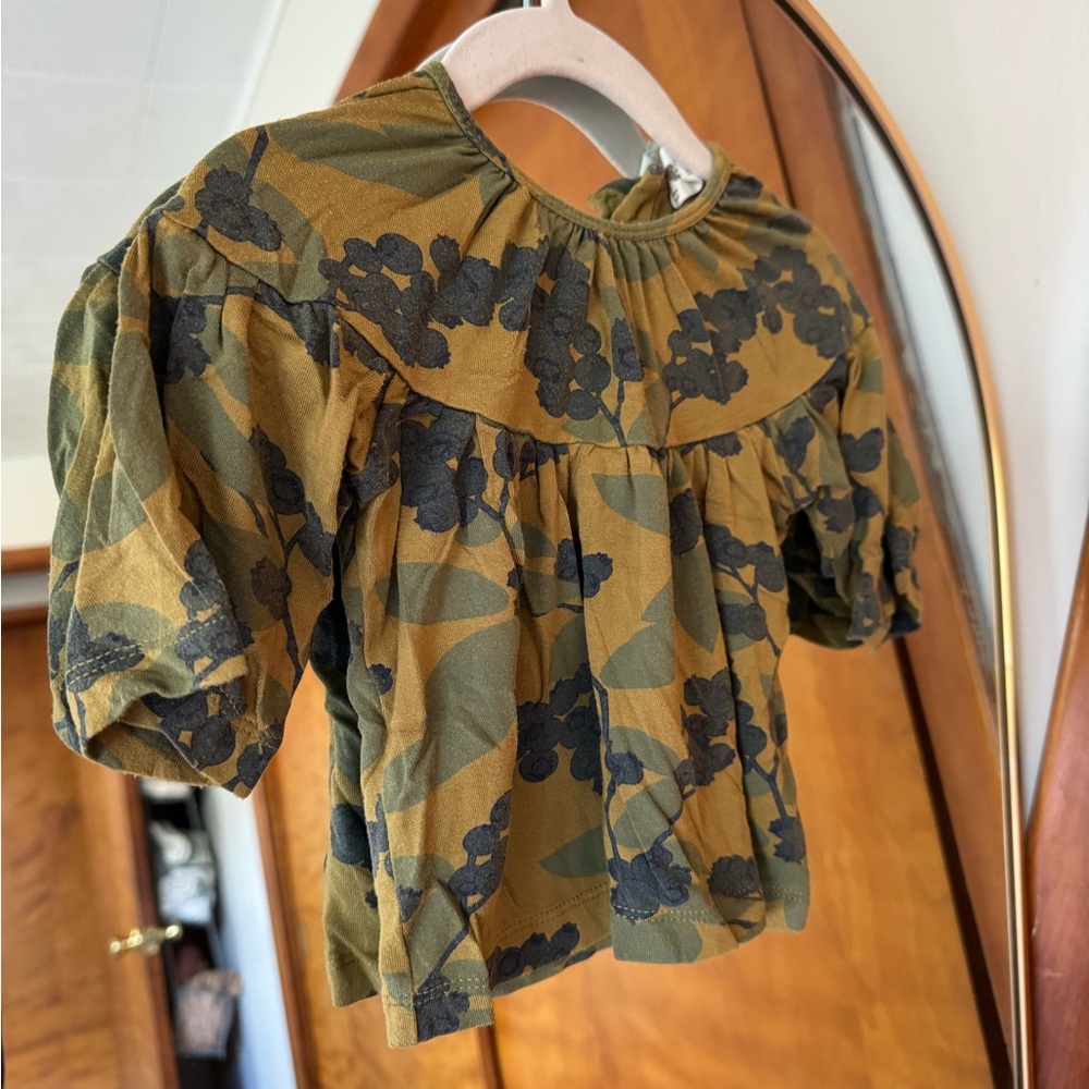 Kate Quinn Olive and Navy Baby Top